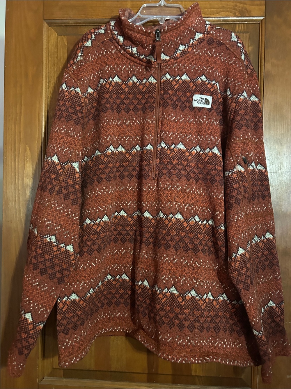 The North Face Men’s Rust Pattern Zip-Up Sweater Mens XXL
